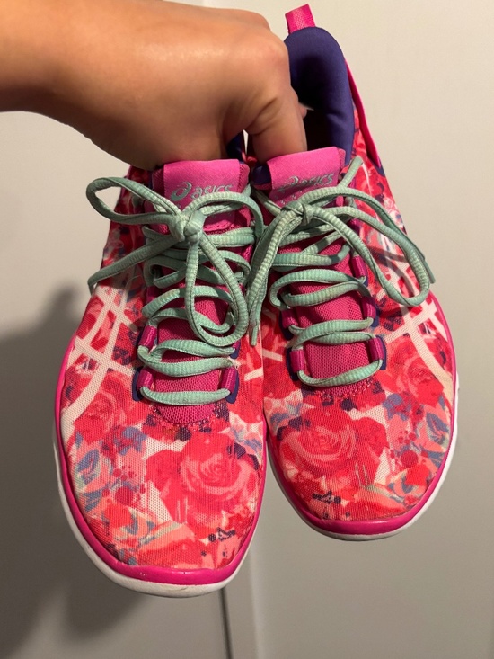 Asics S562N Pink and Mint Floral Sneakers - Picture 5 of 7